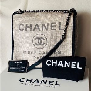 CHANEL Deauville Flap Bag Messenger Chanel